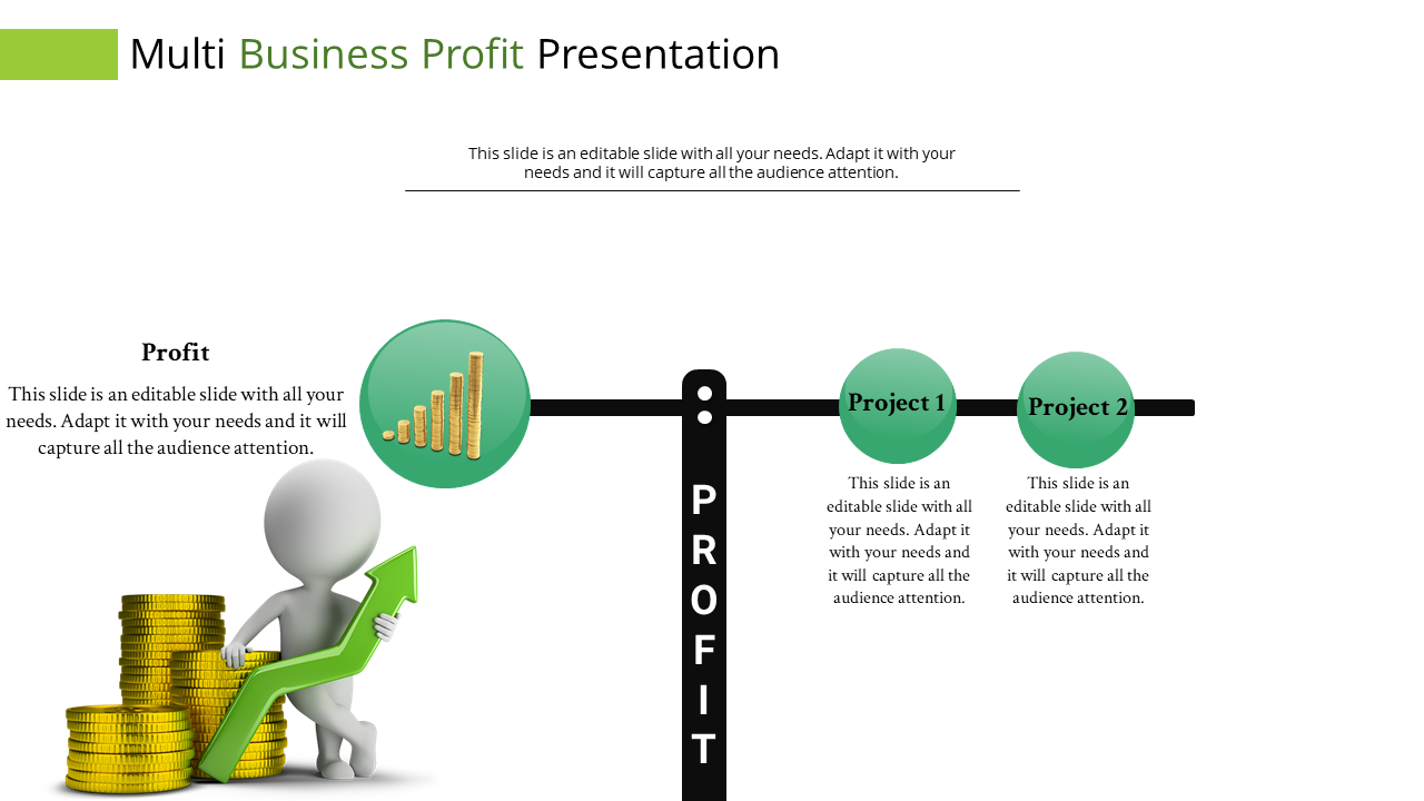 profit and loss presentation in powerpoint-business -profit-3-green